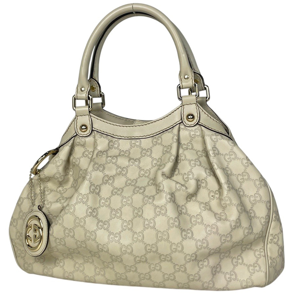Gucci Guccissima Sukey Handbag Ivory White